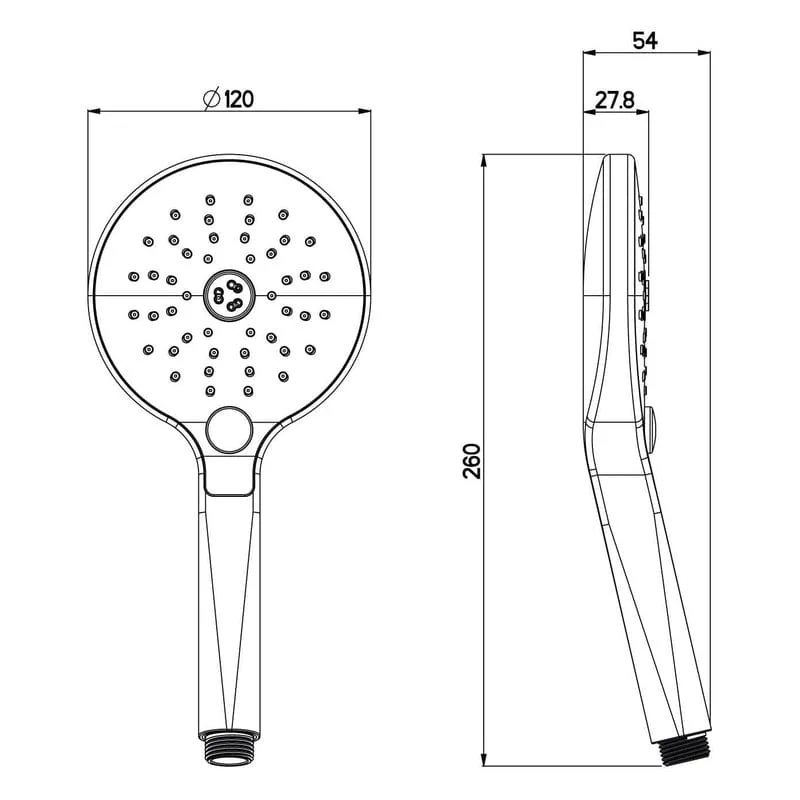 STUROTEC Eco-Line 6 l/min Handbrause mit 3 Strahlarten