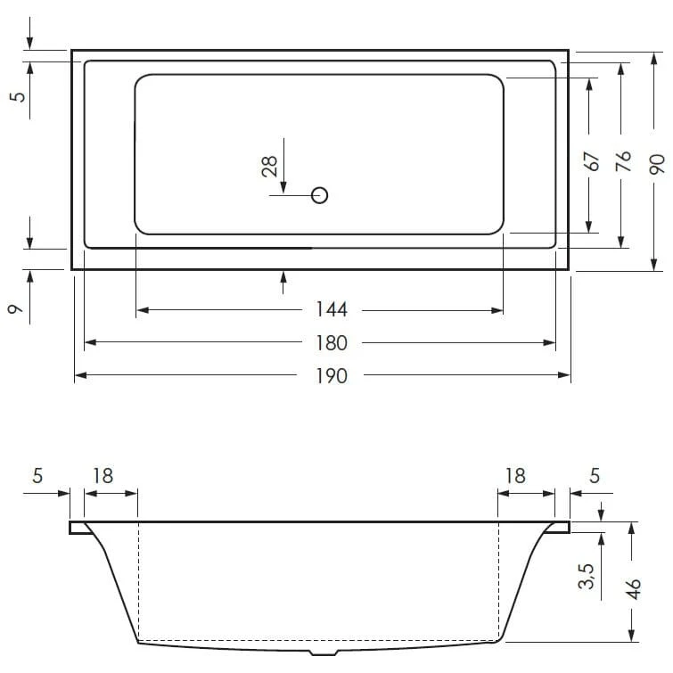 STEINKAMP Life Badewanne 190 x 90 cm