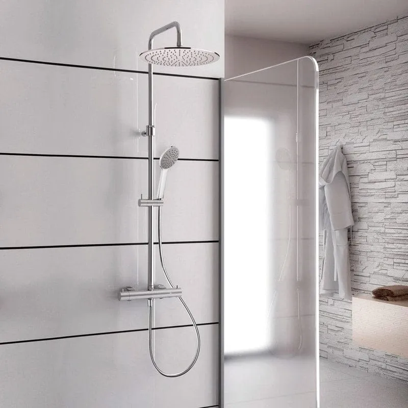 KRONENBACH Duschsystem Aufputz mit Thermostat und Kopfbrause