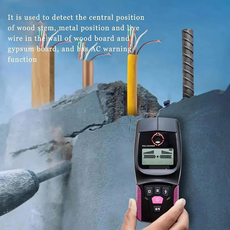 Electronic Stud Finder Wall Scanner With Bright Lcd Screen Pinpoints Wood Metal And Live Ac Cable Behind Drywall Accurate Center Edge Location Tool For Busy Handymen And Weekend Warriors Simply No Sweat