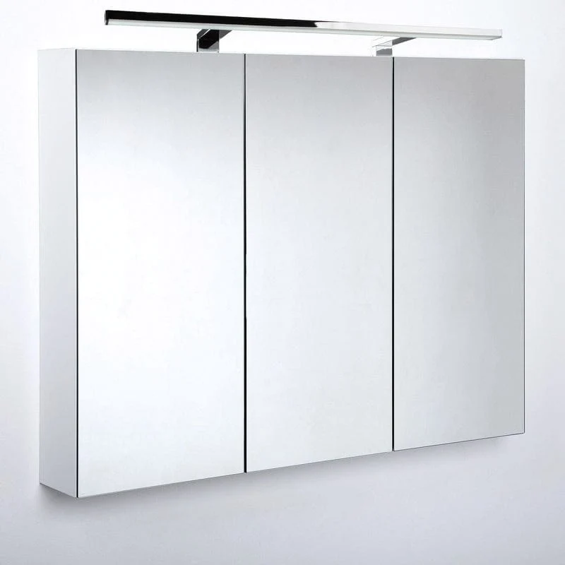 KRONENBACH Plana 2.0 Spiegelschrank 90 cm mit 3 Türen und LED-Aufsatzleuchte
