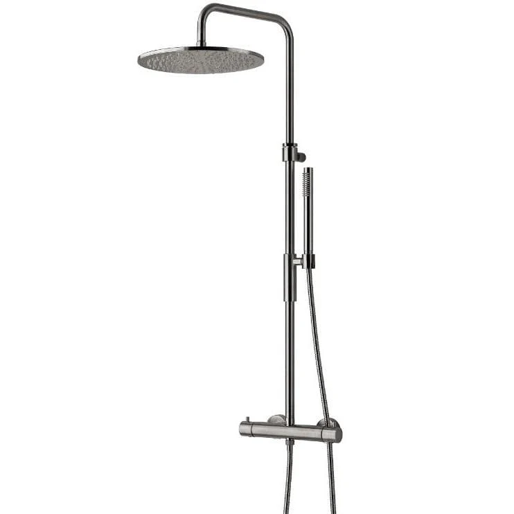 KRONENBACH Duschsystem Aufputz mit Thermostat und Kopfbrause Ø 30 cm, rund