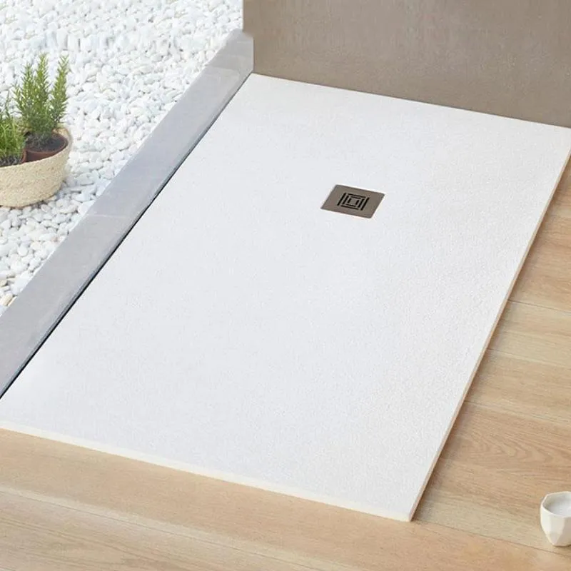 Sonderangebot - Extra flache Duschwanne LOGIC, Schieferoptik, WEISS 70x90cm