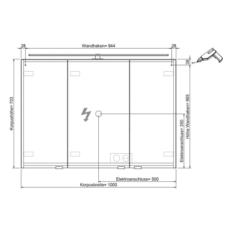 STEINKAMP Living 2.0 Spiegelschrank inkl. LED-Aufsatzleuchte
