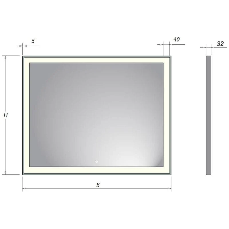 KRONENBACH Day Badspiegel 120 x 80 cm mit LED-Beleuchtung und Antibeschlag