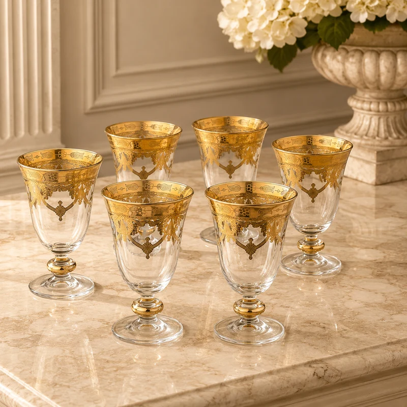 Exklusive Torcello Floral Wasser- und Weingläser