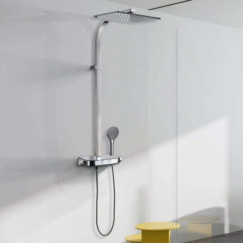 KRONENBACH Duschsystem Aufputz mit Smart Push Thermostat und Glasablage