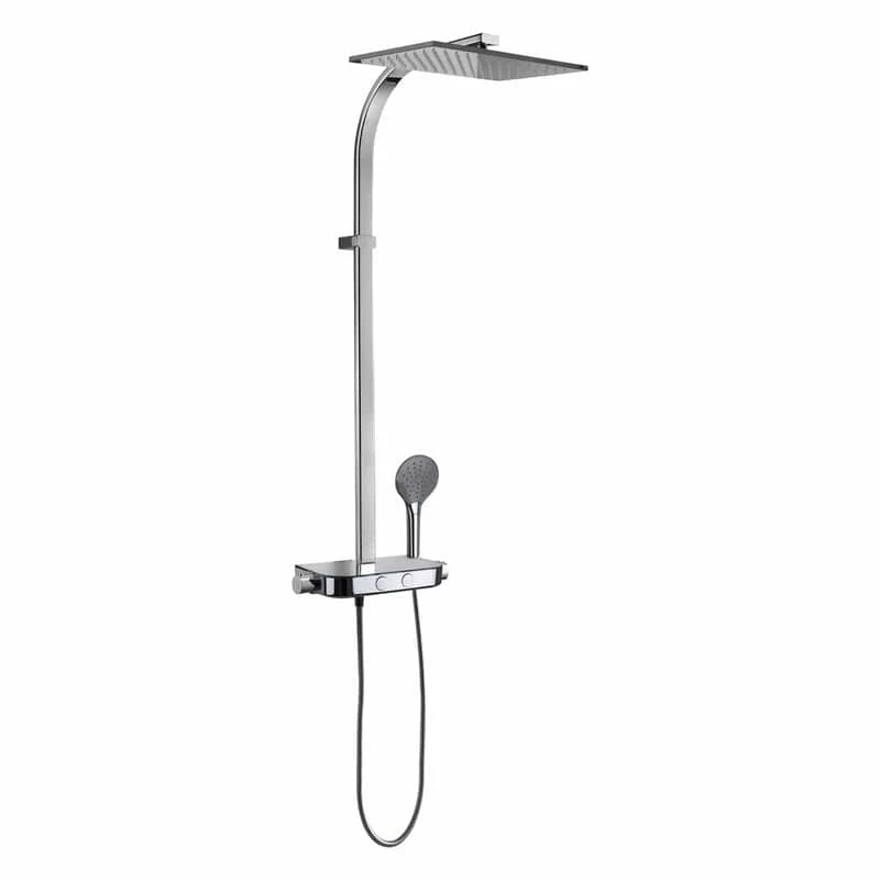 KRONENBACH Duschsystem Aufputz mit Smart Push Thermostat und Glasablage