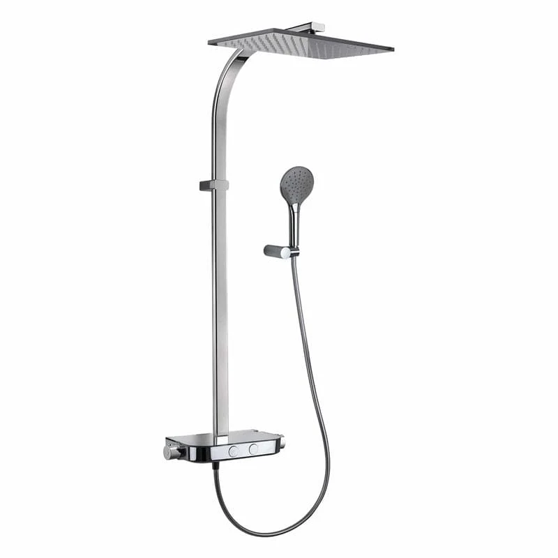 KRONENBACH Duschsystem Aufputz mit Smart Push Thermostat und Glasablage