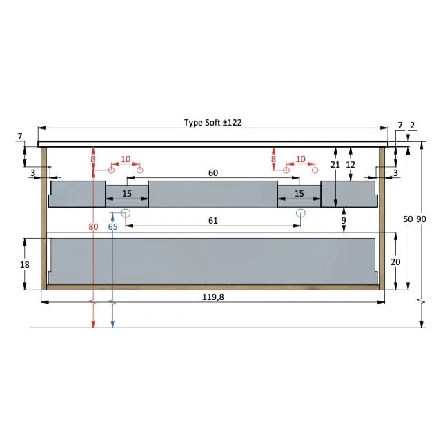 PIANURA Stella Doppelwaschtisch mit Unterschrank 122 cm
