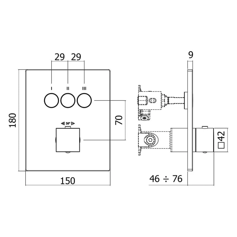 KRONENBACH Smart Push Thermostat Unterputz