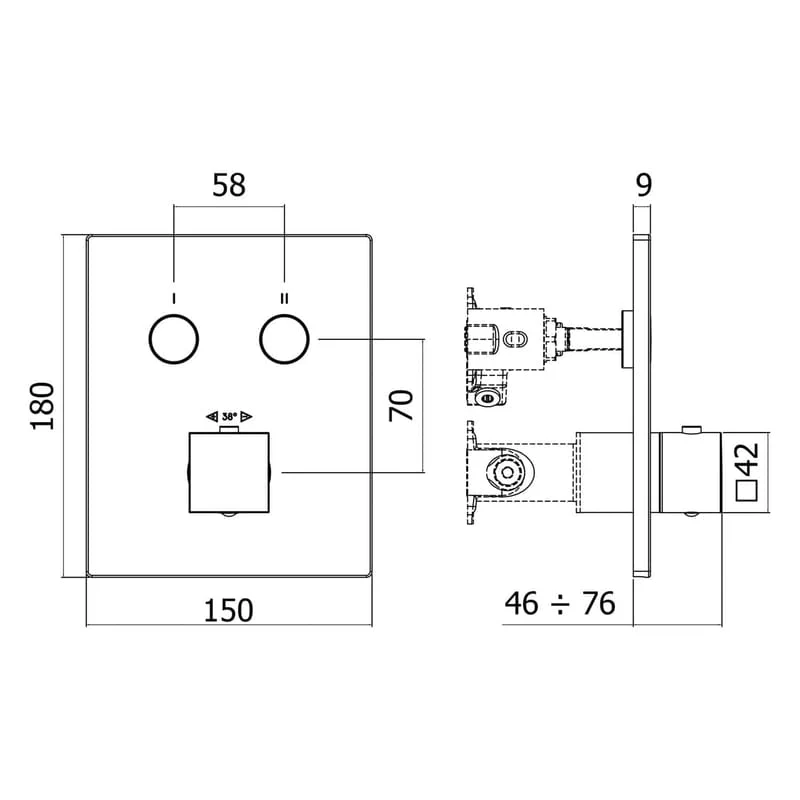 KRONENBACH Smart Push Thermostat Unterputz
