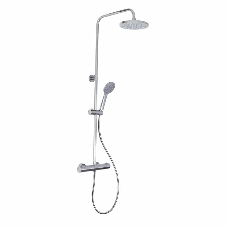 KRONENBACH Aufputz-Duschsystem rund mit Thermostat und Kopfbrause Ø 20cm