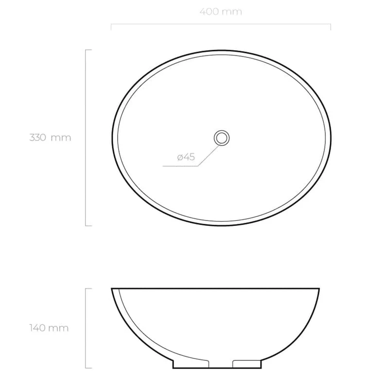 OLTENS Etne Aufsatzwaschbecken oval 40 x 33 cm