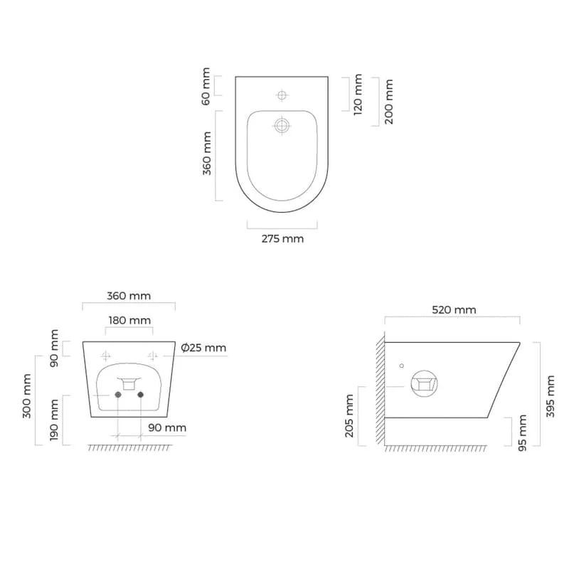 OLTENS Jog Wand-Bidet