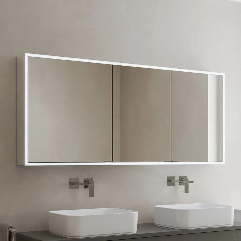 KRONENBACH Cube 2.0 Spiegelschrank 140 cm, Aufputz, 3-türig