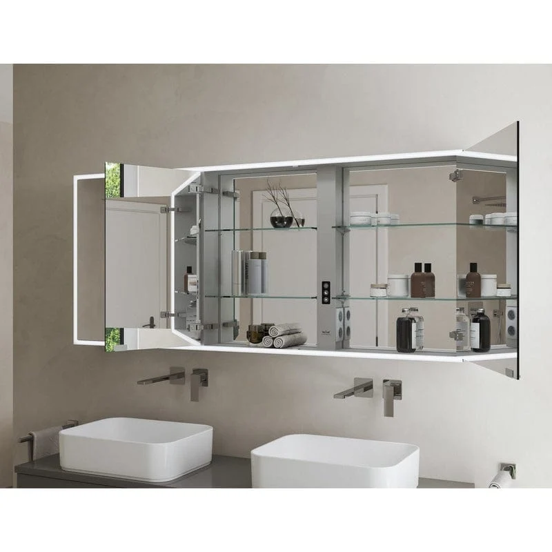 KRONENBACH Cube 2.0 Spiegelschrank 140 cm, Aufputz, 3-türig