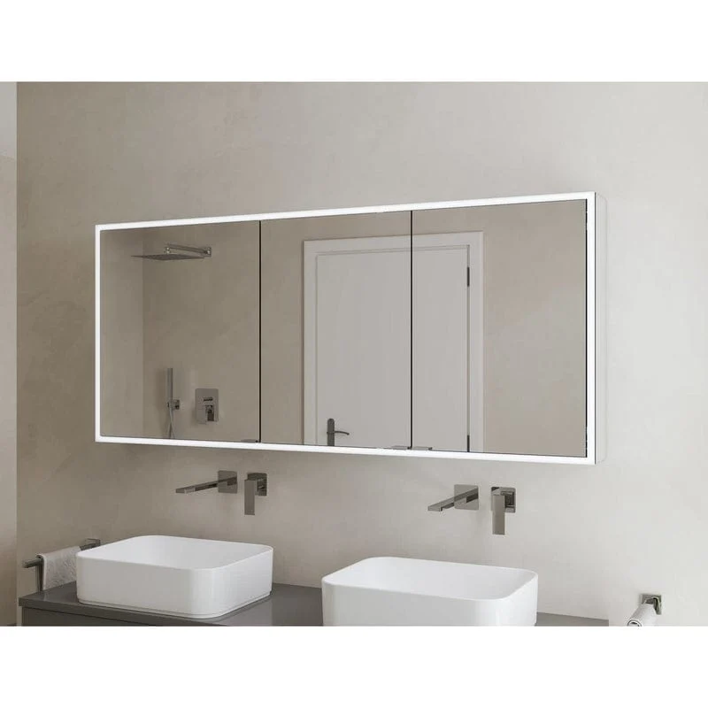 KRONENBACH Cube 2.0 Spiegelschrank 140 cm, Aufputz, 3-türig