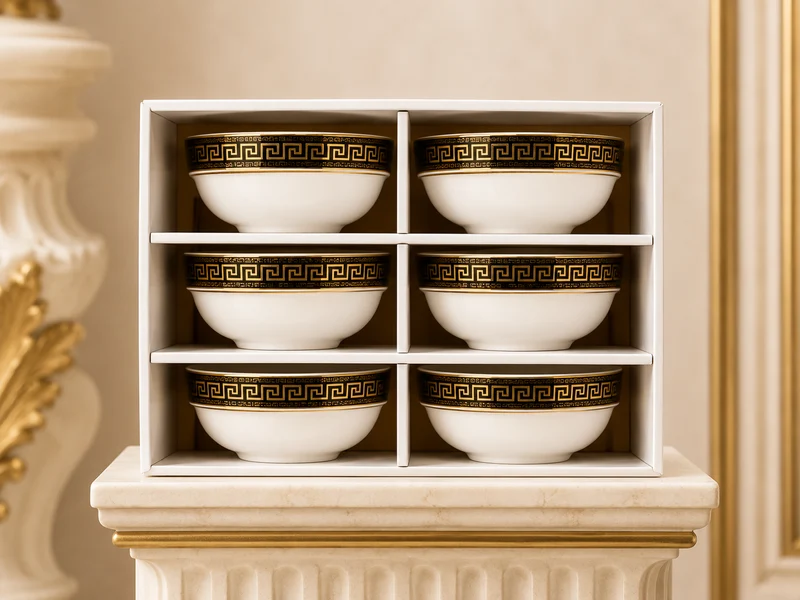 6 Schalen Schwarz Gold