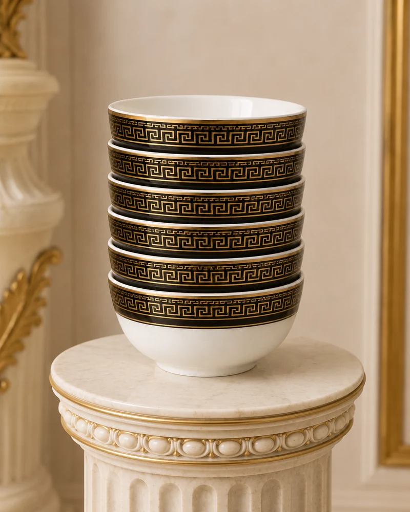 6 Schalen Schwarz Gold