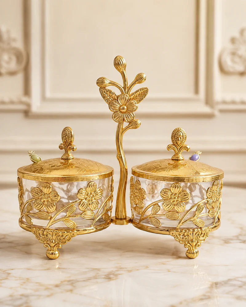 Schalenset mit Löffelchen (Zuckerdose)