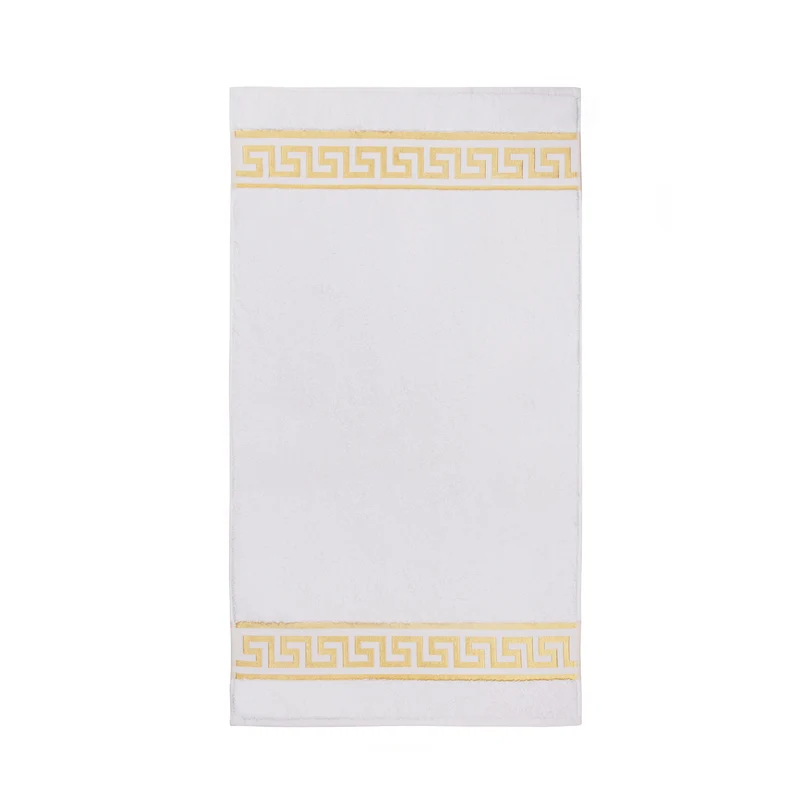 Badematte Badvorleger Set in Mäander Design - schwarz, weiss, oder beige gold - 100% Baumwolle