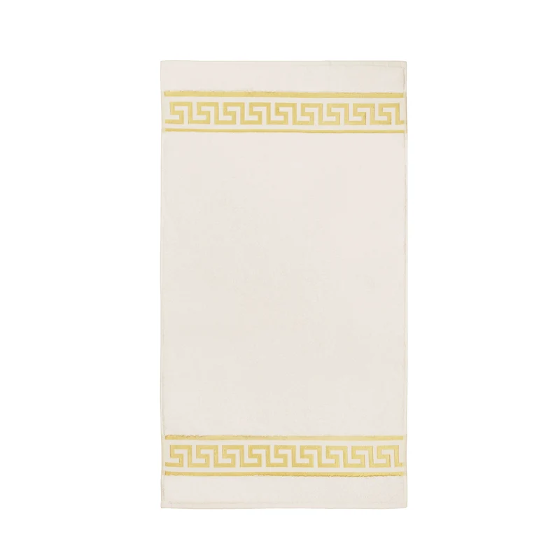 Badematte Badvorleger Set in Mäander Design - schwarz, weiss, oder beige gold - 100% Baumwolle