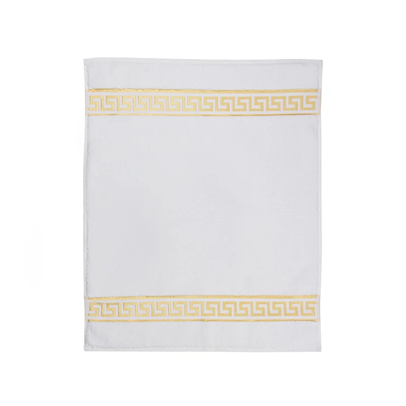 Badematte Badvorleger Set in Mäander Design - schwarz, weiss, oder beige gold - 100% Baumwolle