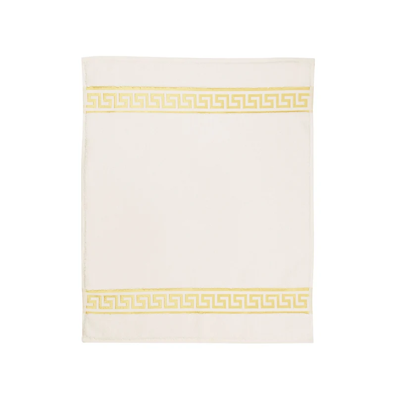 Badematte Badvorleger Set in Mäander Design - schwarz, weiss, oder beige gold - 100% Baumwolle