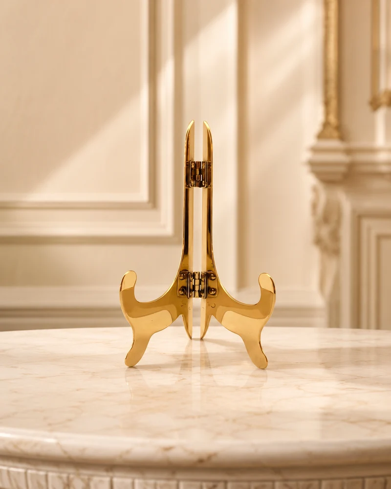 KLEINE ELEGANTE STAFFELEI AUS MESSING FÜR DEKORATION