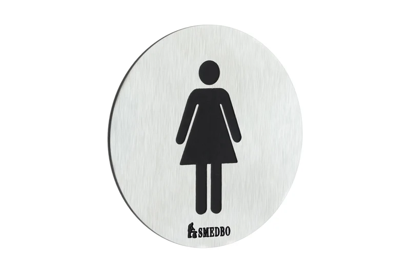 WC-Schild Damen, selbstklebend, Edelstahl gebürstet, Art.Nr. 956