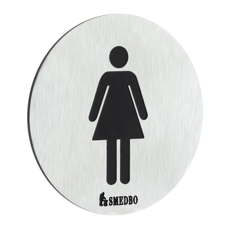 WC-Schild Damen, selbstklebend, Edelstahl gebürstet, Art.Nr. 956