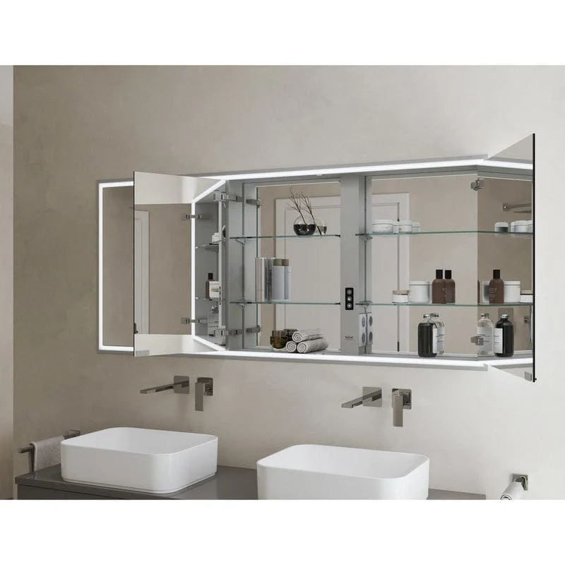 KRONENBACH Cube 2.0 Spiegelschrank 130 cm, Unterputz, 3-türig