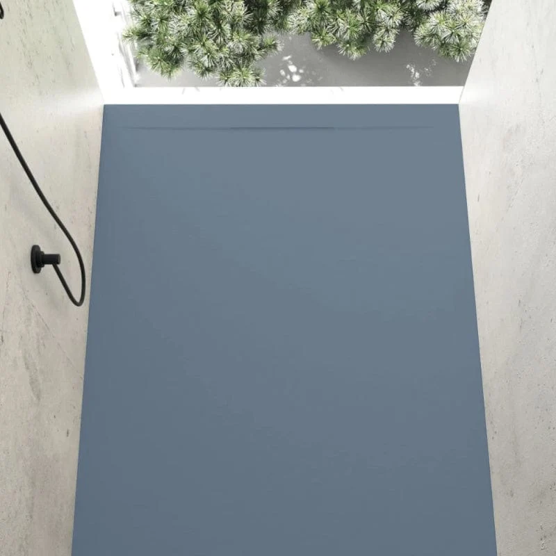 Mineralguss-Duschwanne extra flach COVER, Schieferoptik, ANTHRAZIT