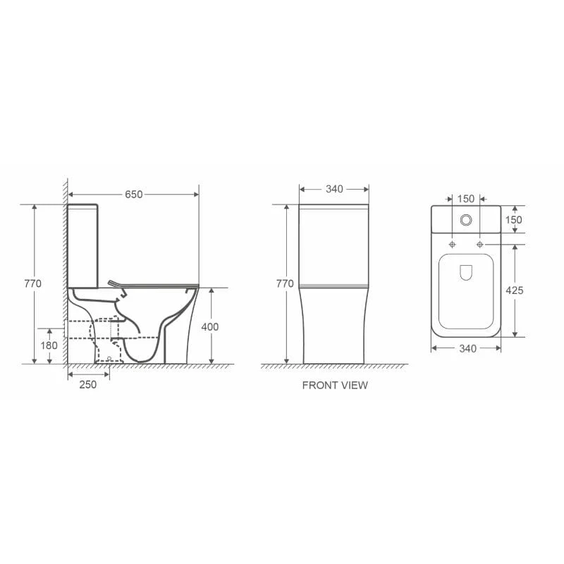 AQUORE Modernes Stand-WC Set, PALERMO