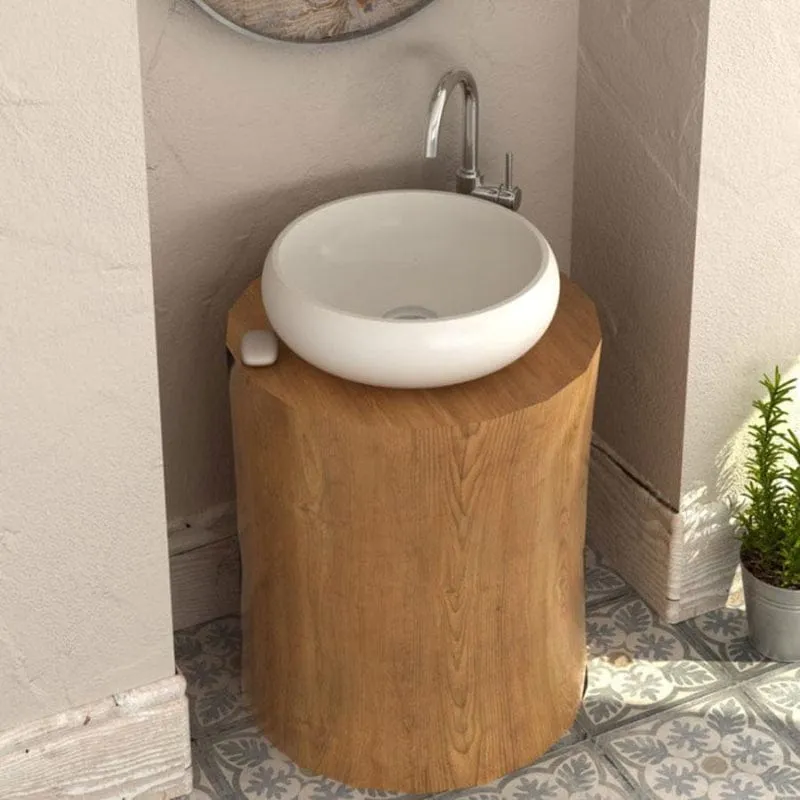 Rundes Aufsatzwaschbecken aus Kunststein RONDO
