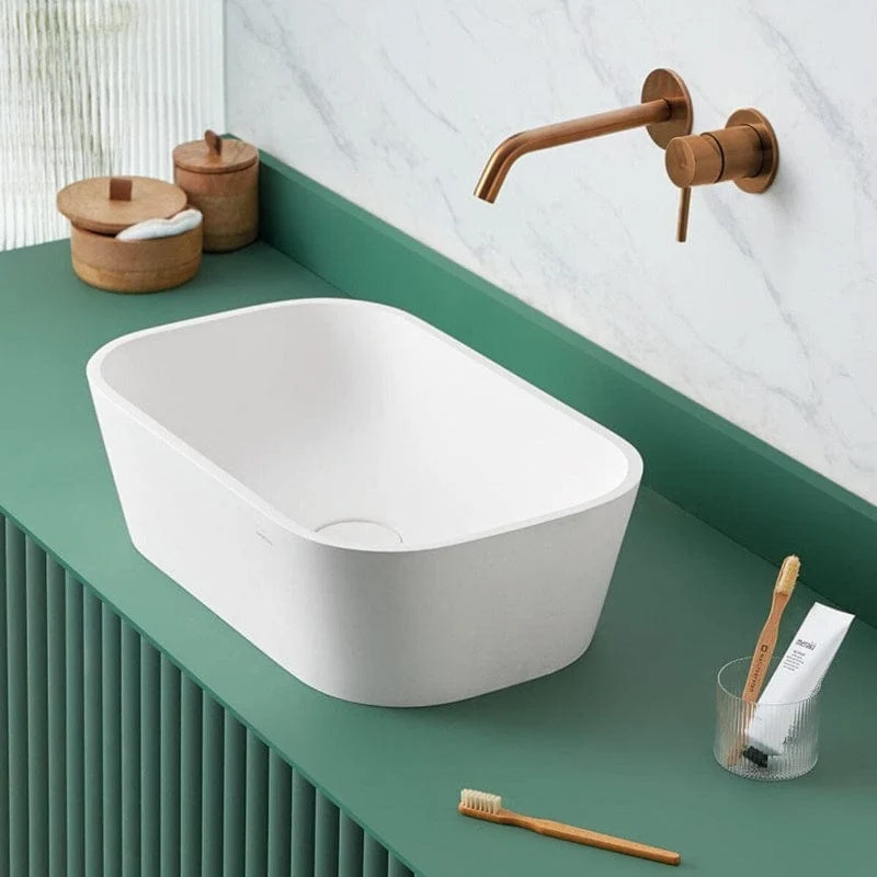 Rechteckiges Aufsatzwaschbecken aus Solid Surface RUST