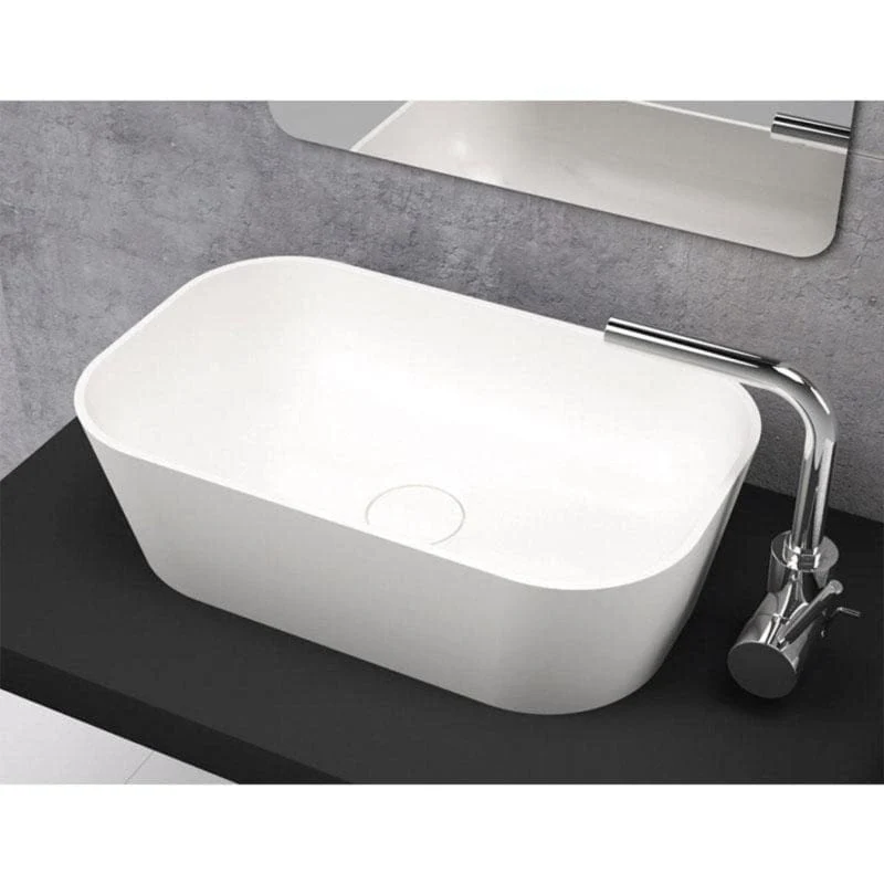 Rechteckiges Aufsatzwaschbecken aus Solid Surface RUST