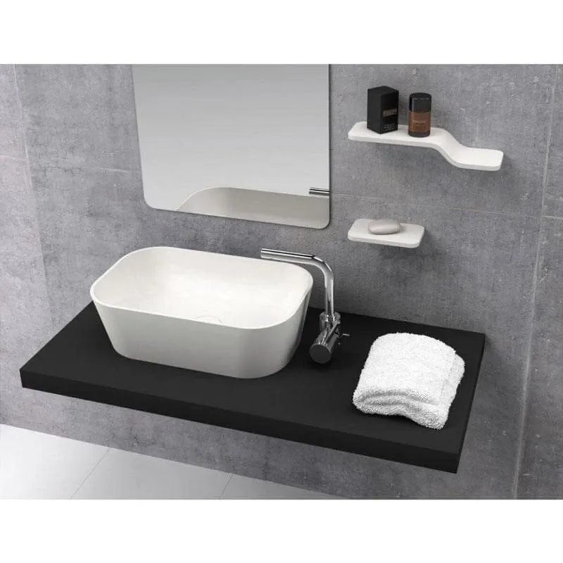 Rechteckiges Aufsatzwaschbecken aus Solid Surface RUST