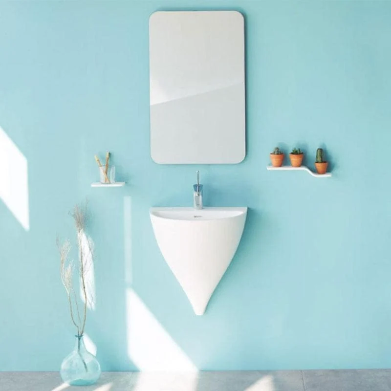 Hängendes Handwaschbecken KALIYA 50 cm aus Sanydur