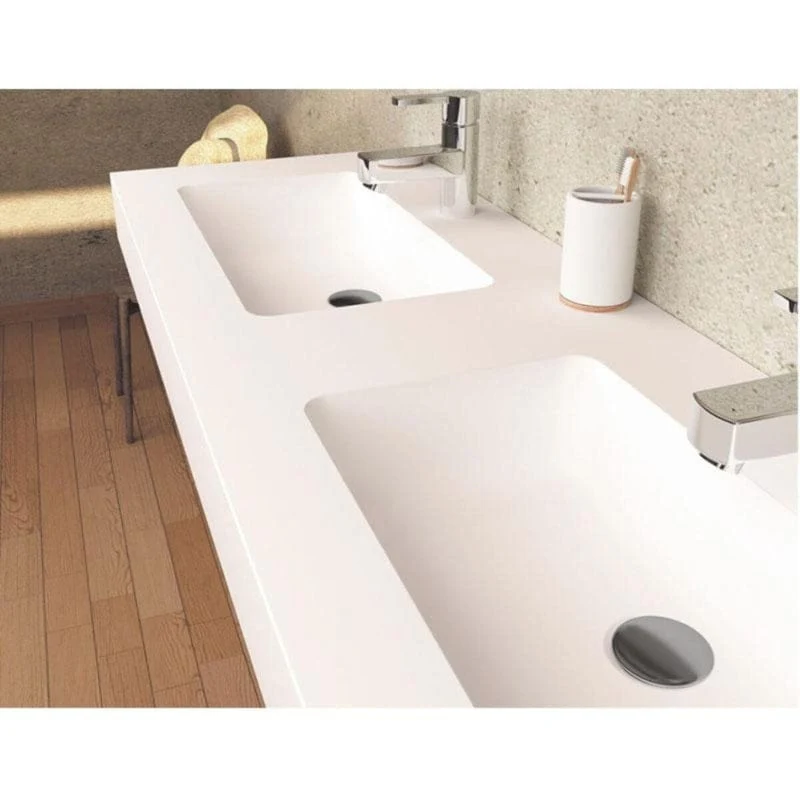 Einzelnes oder doppels Waschbecken zum Aufhängen aus Sanydur CARDIFF MURO