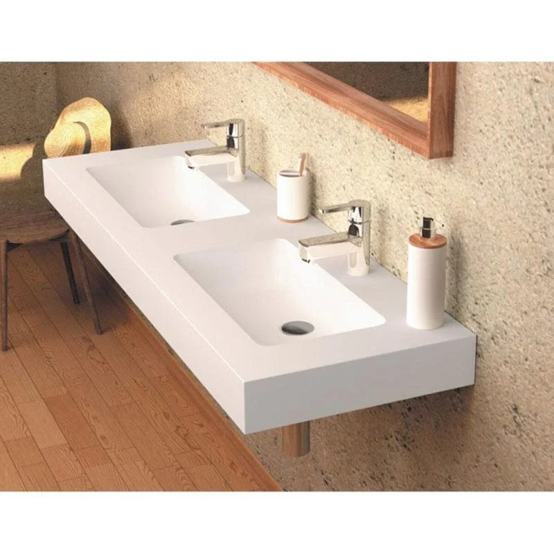 Einzelnes oder doppels Waschbecken zum Aufhängen aus Sanydur CARDIFF MURO