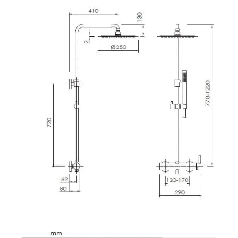 Einhebel-Duschsäule LOOP in 6 Farben
