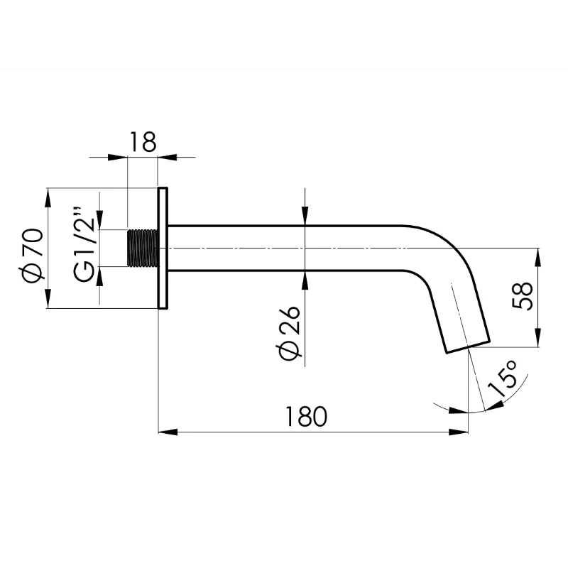 Wandmischer LOOP in gebürstetem Gold