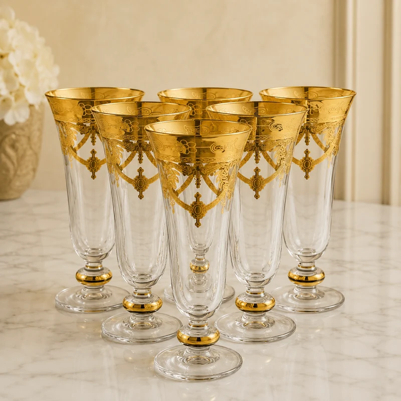 Exklusive Torcello Floral Sekt /Prosecco- Gläser