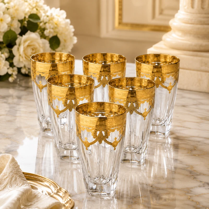 Exklusive Torcello Floral Long Drink-Gläser