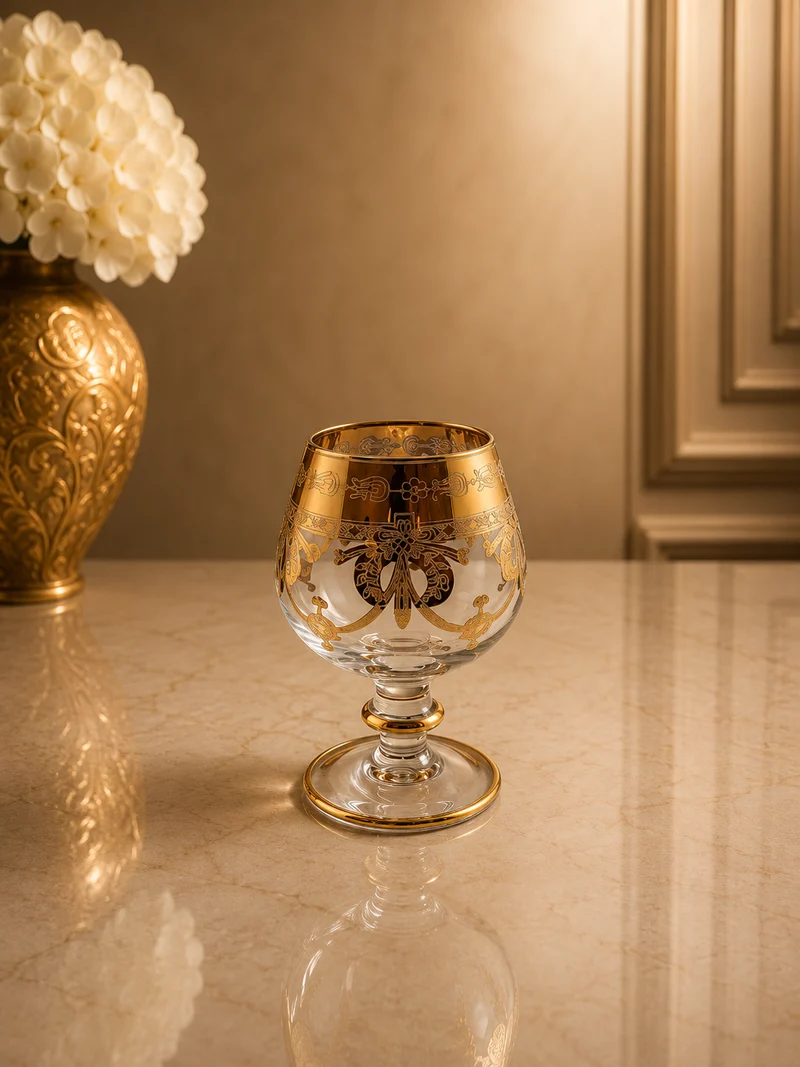 Exklusive Murano Blei Kristall Cognac-Gläser
