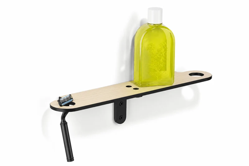 Giese Slimbord mit Rasiererhalter, Ablage HPL Holzoptik, Art.Nr. 30961