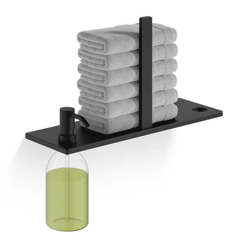 Giese Ablage Bord für Gästehandtücher, schwarz matt, Art.Nr. 11676