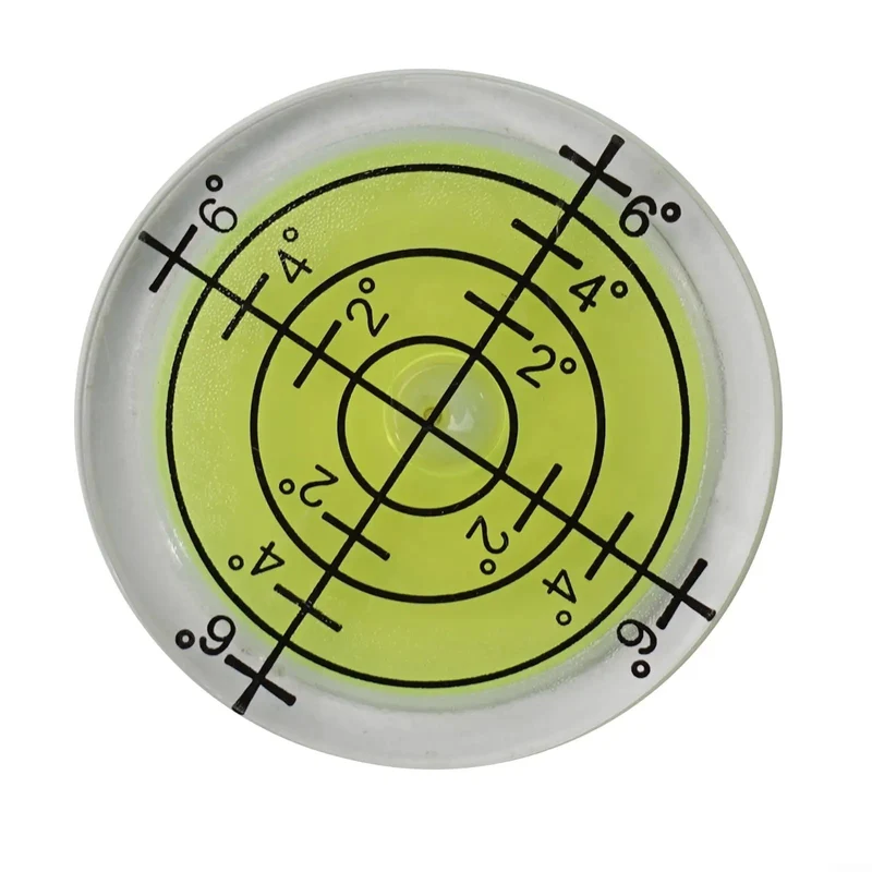 Top Notch 32Mm Mini Round Bubble Level With Glowing Fluorescent Readout And Bold Black Grid Lines Built Tough For Tight Camera Gear Slots And Zero Fuss Furniture Install Jobs